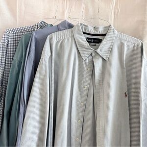 Ralph Lauren Blue Classic Casual Button Down Shirt Qty 4